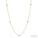 3/4 ctw Round Cut Diamond Fashion Necklace in 14K Yellow and White Gold