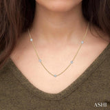 3/4 ctw Round Cut Diamond Fashion Necklace in 14K Yellow and White Gold