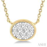 1/6 Ctw Oval Shape Lovebright Diamond Pendant With Chain in 14K Yellow and White Gold