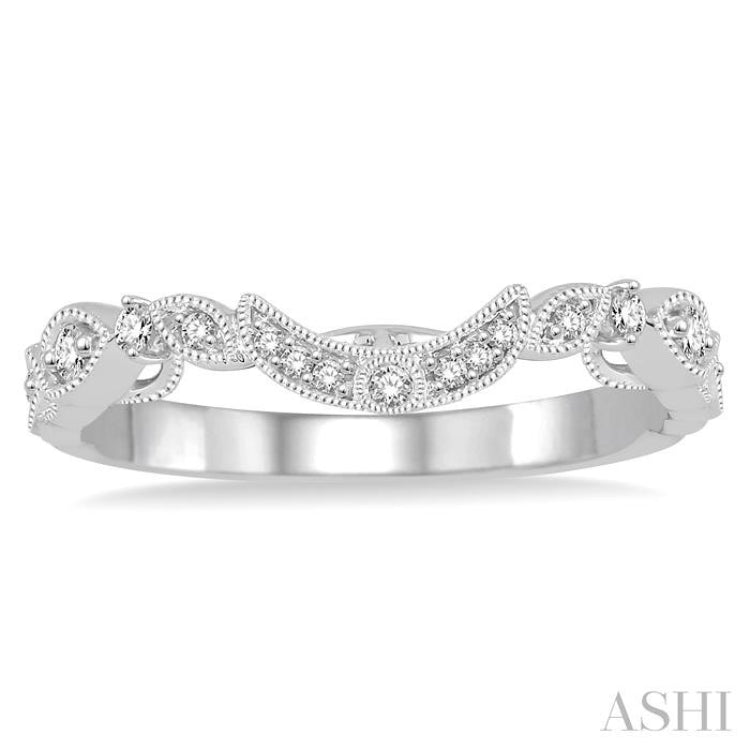 1/6 ctw Round Cut Diamond Wedding Band in 14K White Gold