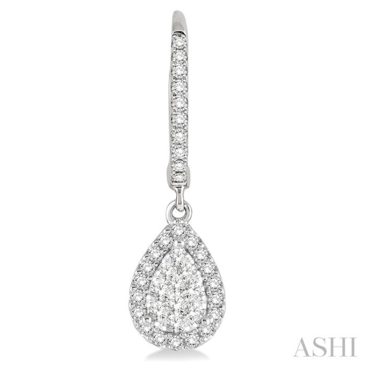 5/8 ctw Pear Shape Diamond Lovebright Earrings in 14K White Gold
