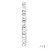 1 1/2 ctw French Pave Set Round Cut Diamond Fashion Half Hoop Earring in 14K White Gold