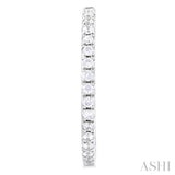 1/3 ctw French Pave Set Round Cut Diamond Fashion Half Hoop Earring in 14K White Gold