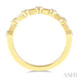 1/10 Ctw Bezel Set Round Cut Diamond Stackable Wedding Band in 14K Yellow Gold