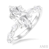 1 ctw Marquise Shape Marquise and Round Cut Diamond Semi Mount Engagement Ring in 14K White Gold