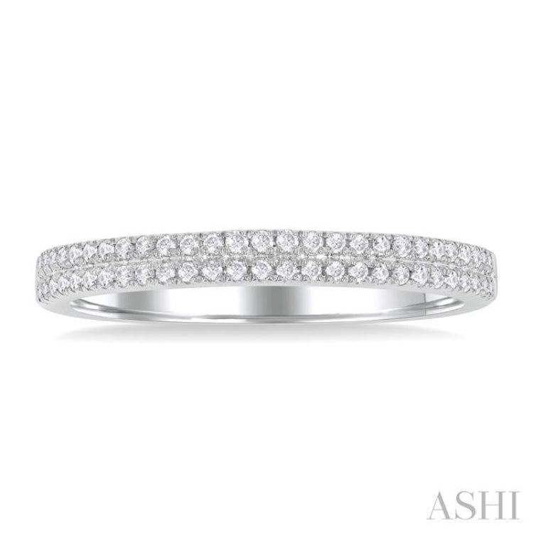 1/5 ctw Double Row Round Cut Diamond Fashion Ring in 14K White Gold
