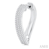 1/2 ctw Curvy Triple Row Round Cut Diamond Fashion Earring in 14K White Gold