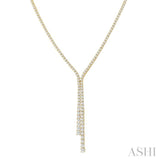 5 ctw Open End Y-Shape Round Cut Diamond Lariat Necklace in 14K Yellow Gold