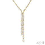 5 ctw Open End Y-Shape Round Cut Diamond Lariat Necklace in 14K Yellow Gold