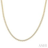 7 Ctw Illusion Round Cut Diamond Eternity Tennis Necklace in 14K Yellow Gold
