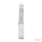 1/3 ctw Flush Bezel Set Diamond Fashion Hoop Earring in 14K White Gold