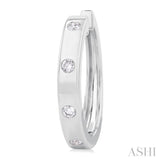 1/3 ctw Flush Bezel Set Diamond Fashion Hoop Earring in 14K White Gold