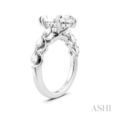 3/4 Ctw Marquise Shape Marquise and Round Cut Diamond Semi-Mount Engagement Ring in 14K White Gold