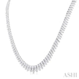 5 ctw Graduated Round Cut Waterfall Diamond Necklace in 14K White Gold