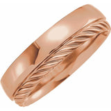 14K Single Sided Rope Edge Band