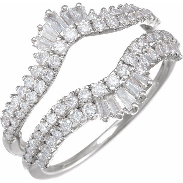 1/3ctw Diamond White Gold Ring Guard