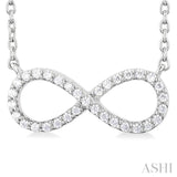 1/10 ctw Round Cut Diamond Infinity Petite Pendant in 10K White Gold