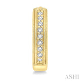 1/10 ctw Scooped Center Round Cut Diamond Huggie Petite Earrings in 10K Yellow Gold