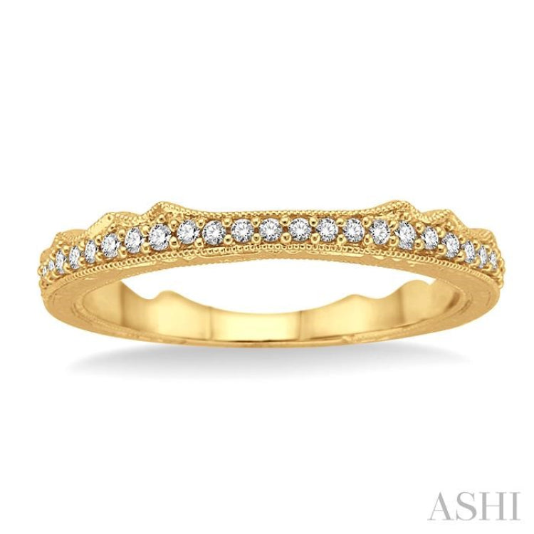 1/10 ctw Round Cut Diamond Wedding Band in 14K Yellow Gold