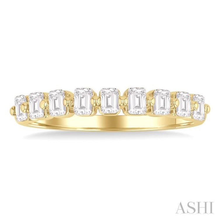 3/4 Ctw Half Eternity Emerald Cut Diamond Fashion Band in 14K Yellow Gold