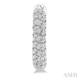 1/5 Ctw Petite Swirl Pattern Round Cut Diamond Fashion Huggies in 10K White Gold