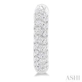 1/5 ctw Petite Swirl Pattern Round Cut Diamond Fashion Huggies in 10K White Gold
