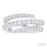 1 ctw Spiral Round Cut Diamond Fashion Open Wrap Band in 14K White Gold