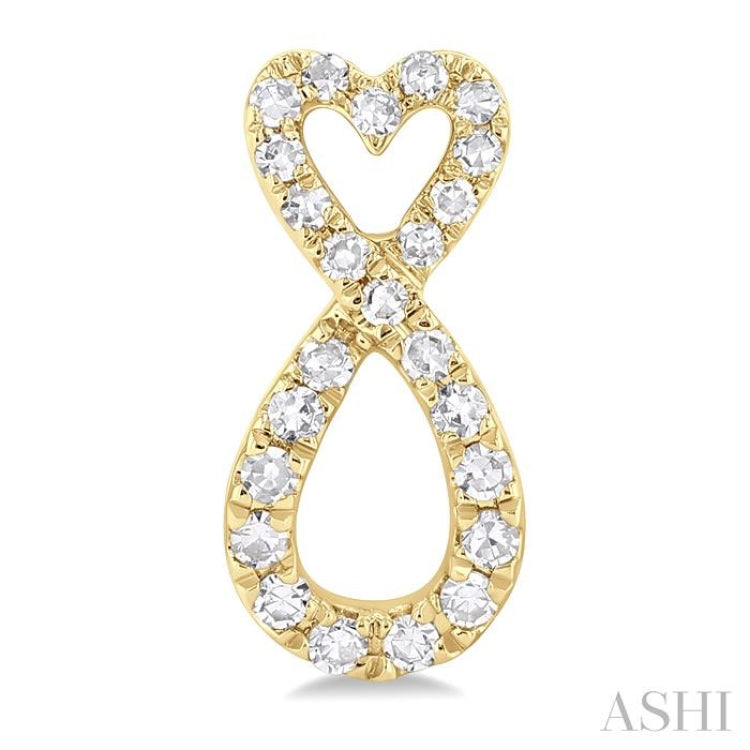 1/4 ctw Infinity Heart Round Cut Diamond Fashion Earring in 10K Yellow Gold