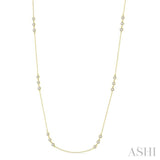 1 ctw Round Cut Diamond Station Necklace in 14K Yellow Gold
