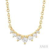 1/8 Ctw Graduated Petite Diamond Smile Necklace in 14K Yellow Gold