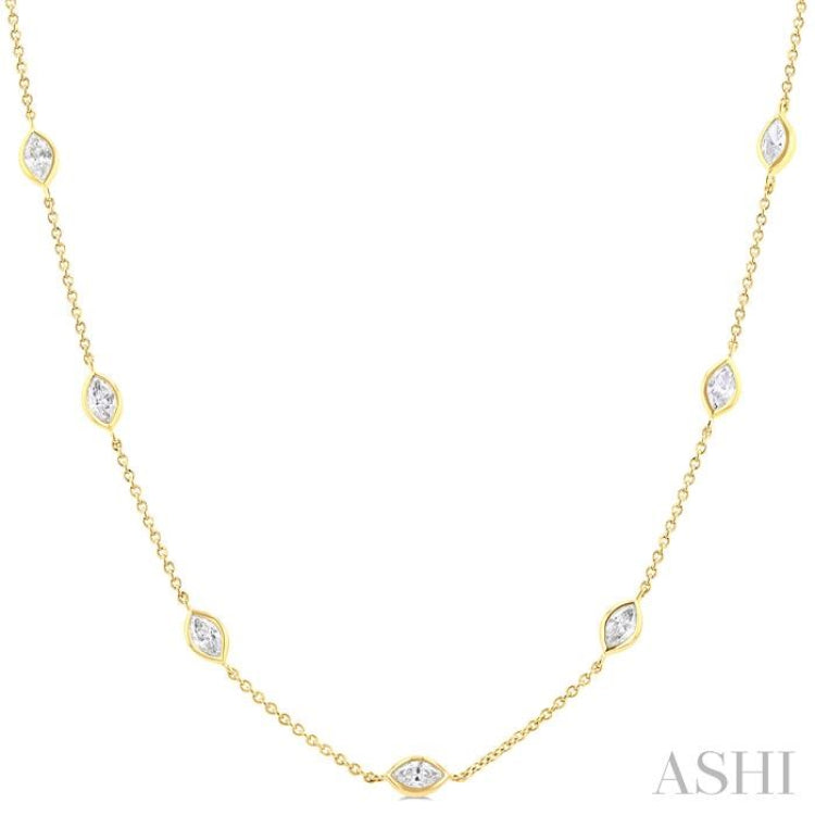 2 ctw Marquise Cut Diamond Fashion Necklace in 14K Yellow Gold