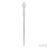 1/2 ctw Inside & Outside Round Cut Diamond Hoop Earring in 14K White Gold