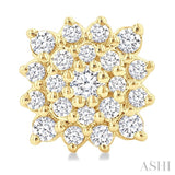 1/5 Ctw Petite Cushion Shape Round Cut Diamond Cluster Fashion Stud Earring in 10K Yellow Gold