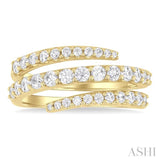 1 ctw Spiral Round Cut Diamond Fashion Open Wrap Band in 14K Yellow Gold