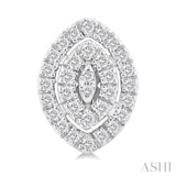 1/5 ctw Double Halo Marquise Shape Petite Round Cut Diamond Fashion Stud Earring in 10K White Gold
