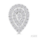 1/5 ctw Double Halo Pear Shape Petite Round Cut Diamond Fashion Stud Earring in 10K White Gold