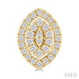 1/5 ctw Double Halo Marquise Shape Petite Round Cut Diamond Fashion Stud Earring in 10K Yellow Gold