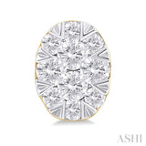 1/6 ctw Lovebright Petite Oval Shape Round Cut Diamond Fashion Stud Earring in 10K Yellow Gold