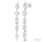 1 ctw Mixed Diamond Cut Fashion Earring in 14K White Gold