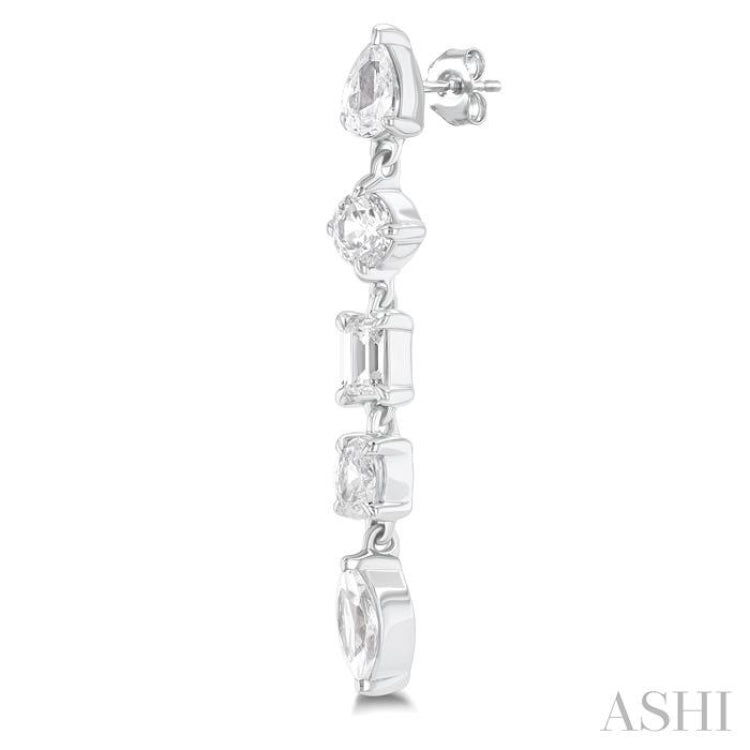1 ctw Mixed Diamond Cut Fashion Earring in 14K White Gold