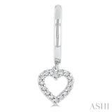 1/10 ctw Petite Heart Shape Round Cut Diamond Fashion Huggies in 10K White Gold