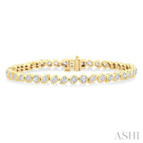 4 Ctw Mixed Diamond Cut Fashion Tennis Bracelet in 14K Yellow Gold