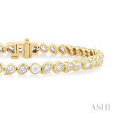 4 ctw Mixed Diamond Cut Fashion Tennis Bracelet in 14K Yellow Gold