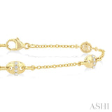 1/6 ctw Mariner Link Station Round Cut Diamond Bracelet in 14K Yellow Gold