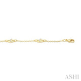 1/6 ctw Mariner Link Station Round Cut Diamond Bracelet in 14K Yellow Gold