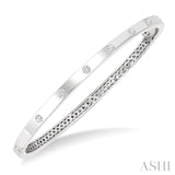 3/8 Ctw Flush Bezel Set Diamond Fashion Bangle in 14K White Gold