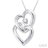 1/20 ctw Round Cut Diamond Pendant in 14K White Gold with Chain