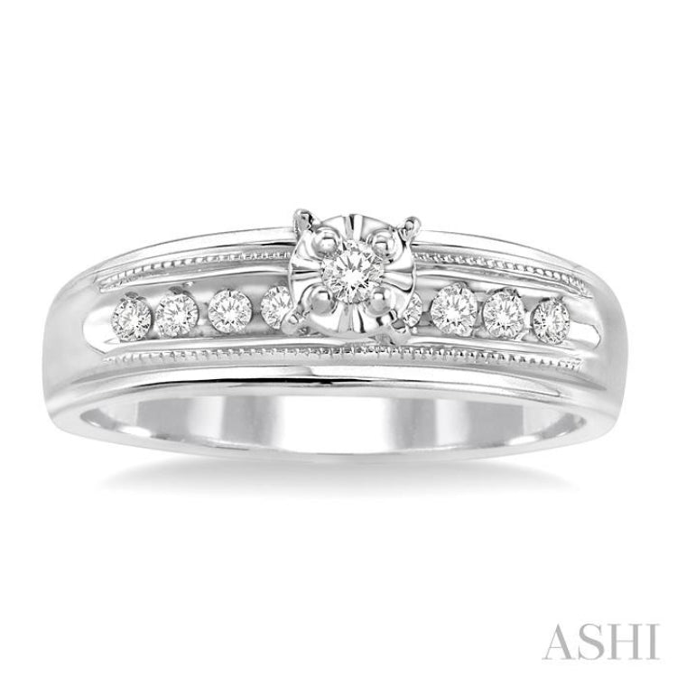 1/8 ctw Round Cut Diamond Engagement Ring in 10K White Gold
