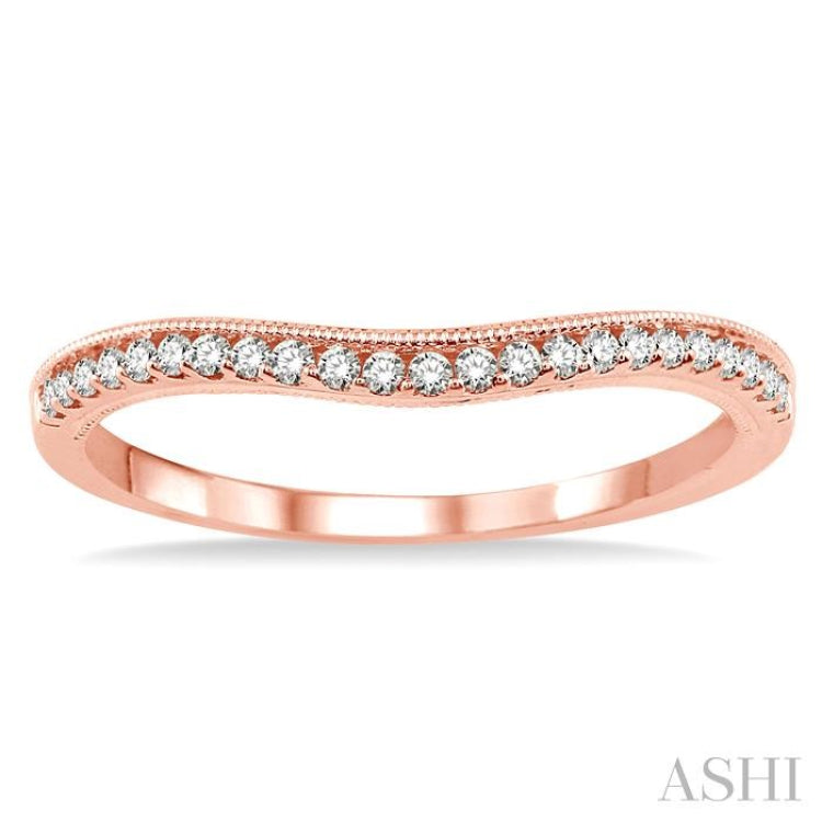 1/6 ctw Round Cut Diamond Wedding Band in 14K Rose Gold