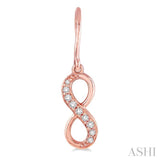 1/6 ctw Round Cut Diamond Infinity Petite Earrings in 10K Rose Gold